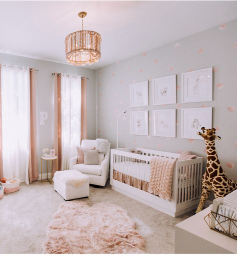 Girly Safari Nursery, Girls Safari Nursery, Pink Safari Nursery, Twin Nursery Room, Safari Nursery Girl, Feminine Nursery, Pink Baby Room, Baby Safari Nursery