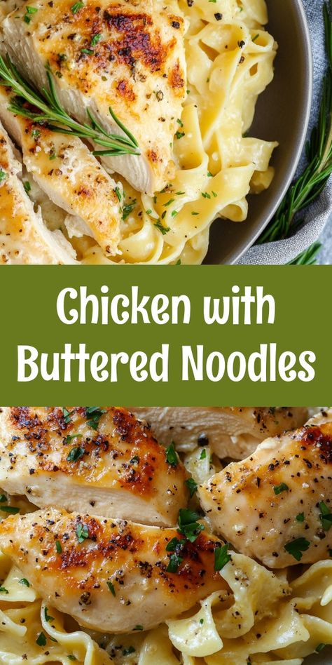 As I stirred the buttery noodles, laughter filled the kitchen with my partner and kids, reminiscing over our favorite family dinners. The warm aroma of chicken brought back memories of cozy Sundays, making this meal feel like a cherished hug. Chicken And Buttered Noodles Recipe, Chicken Buttered Noodles, Butter Noodles With Chicken, Chicken And Buttered Noodles, Buttered Noodles With Chicken, Chicken And Butter Noodles, Butter Noodles And Chicken, Chicken With Buttered Noodles, Traditional Butter Chicken Recipe