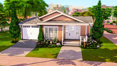 Willow Creek Sims 4 House Ideas, Sims 4 Starter House, Sims 4 Starter Home, The Sims 4 Builds, Sims Design, Tiny Library, Starter House, Sims 4 House Plans, Hippy Room