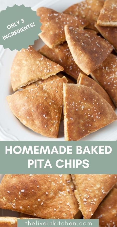 Crispy baked pita chips are simple to make, easy to customize, and ready in minutes! Serve them with your favorite hearty dips for a healthy snack option. Hearty Dips, Kid Friendly Vegetarian Recipes, Vegetarian Appetizers Easy, Baked Pita Chips, Homemade Pita Chips, Homemade Pita, Vegetarian Side Dishes, Crowd Pleasing Recipes, Healthy Snack Options