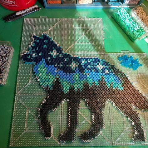 Perler Bead Wolf, Bead Templates, Bead Animals, Ikea Ideas, 3d Perler Bead, Beads Patterns, Perler Bead Templates, Beads Designs, Beads Ideas