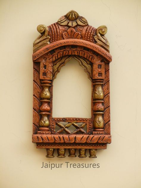 Wooden Ethnic Jharokha Wall Frame Wall Decor Wall Hanging | Etsy Clay Murals, Cardboard Wall, Pins Badge Display, Rajasthani Art, Wall Hanging Handmade, Wooden Monogram, Ethnic Decor, Rustic Fall Decor, Printing On Burlap