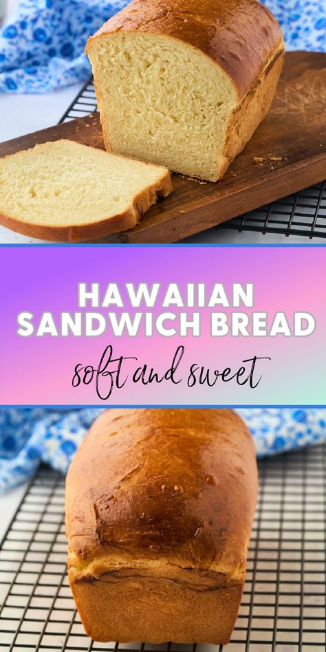 Hawaiian Sandwich Bread Recipe Hawaiian Roll Bread Recipes, Hawaiian Loaf Bread Recipes, Hawaiian Bread Sandwich Recipes, Bread Maker Recipes Hawaiian, Bread Machine Hawaiian Bread, Easy Homemade Sandwich Bread, Hawaiian Bread Machine Recipes, Homemade Hawaiian Bread Recipes, Sweet Hawaiian Bread Machine Recipe