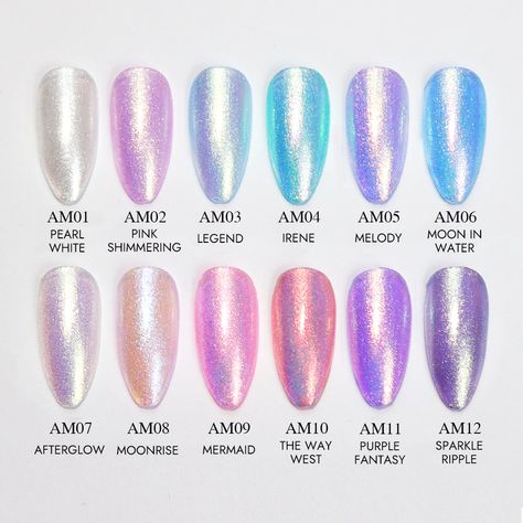 This spring and summer, do you want to have a beautiful encounter with a mermaid? Dreamy, Colorful, Mysterious, Sparkling, and Aurora are the main features of our Aurora Mermaid Gel Series. Indulge in the mesmerizing shade that brings a touch of undersea magic to your nails.Each color is carefully prepared by our colorists. Unlike ordinary mermaid gel on the market, Aurora Mermaid Gel Polish from VARNAIL must be unique and eye-catching! Specification: Item Type: Aurora Mermaid Gel Polish - AM09 Mermaid Volume: 6g/Pot Soak off: YESCured: UV/LED lamp Feature: Cruelty-free and Vegan-FriendlyLasting Time: 30+ days Certification: MSDS, SGS How to Use:1. Clean your nails then trimming nail surface as normal nail prep process.2. Apply a thin layer of base coat and cure for 30-60 seconds.3. Gently Mermaid Nail Colors Gel, Mermaid Nail Polish Colors, Mermaid Nail Colors, Purple Nails Glitter Sparkle, Magical Nail Art, Unicorn Dust Nails, Mermaid Powder Nails, Mermaid Color Nails, Irredecent Nail Designs