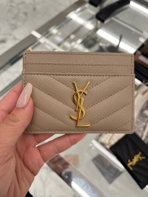 Ysl, saint laurent, ysl card holder, CASSANDRE MATELASSÉ CARD CASE IN GRAIN DE POUDRE EMBOSSED LEATHER Ysl Card Case, Ysl Card Holder Aesthetic, Designer Card Holder Wallet, Card Holder Aesthetic, Luxury Card Holder, Ysl Card Holder, Designer Card Holder, Ysl Wallet, Beige Fashion