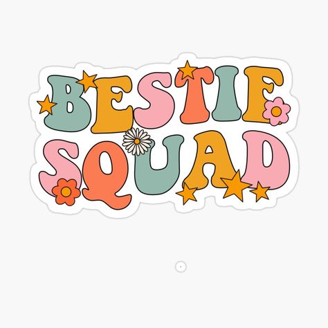 Desktop Wallpaper Simple, Bestie Squad, Bff Day, Stars And Flowers, Admin Assistant, Words Wallpaper, Retro 60s, Love Stickers, Pretty Wallpapers Backgrounds