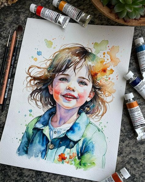 Incredible Watercolor Portraits - Watercolour Workshop Watercolor Art Face, Watercolour Portrait, Ladybug Art, Watercolor Workshop, Creative Christmas Gifts, Paintings Watercolor, Art Magazine, Colorful Portrait, Watercolor Splash