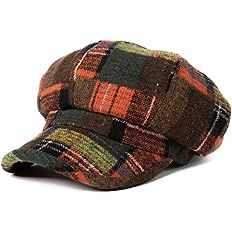 SIGGI Womens Merino Wool Visor Beret Newsboy Cabbie Cap Winter Hats with Lining Spring 67145_black,Medium at Amazon Women’s Clothing store Visor Beanie, Trendy Hat, Fall Hats, Crown Design, Orange Plaid, News Boy Hat, Quality Hats, Newsboy Cap, Amazon Women