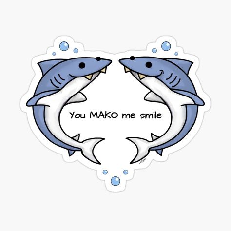 Shark Puns, Shark Painting, Mako Shark, Sharks Funny, Shark Shirt, Animal Portraits, Cute Illustrations, Shark Week, Funny Puns