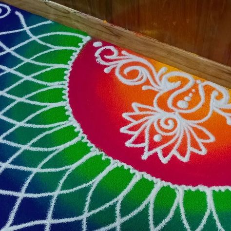 Rangoli Designs Semi Circle, Sanskar Rangoli Designs, Rangoli Designs Circle, Semicircle Rangoli Designs, Semi Circle Rangoli Designs, Circle Rangoli, Sanskar Bharti Rangoli Designs, Indian Rangoli Designs, Rangoli Side Designs