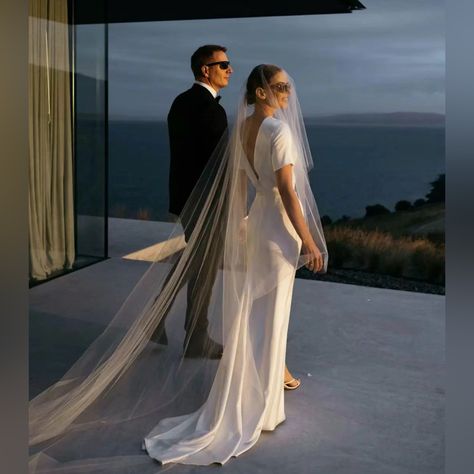 Nwt Wedding Veil With Blusher And Comb Color: White Length: Blusher 39” Long Veil: 118” (Cathedral Long) Super Soft & Transparent Tulle Wedding Veil Bridal Long Veil Timeless