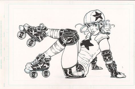 Roller Derby Art, Derby Games, Glass City, Roller Derby Girls, Derby Girl, Roller Skaters, Skate Art, Roller Girl, Arte Inspo