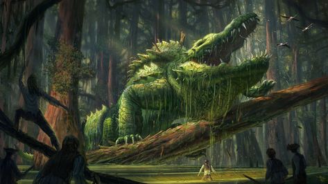 ArtStation - The Swamp 2 - The king, Gaétan Weltzer Evelynn League Of Legends, Swamp Creature, Beast Creature, Dnd Monsters, Fantasy Beasts, Fantasy Forest, Monster Concept Art, Fantasy Monster, Forest Art