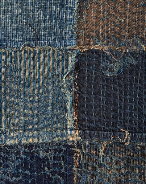 Acne Denim, Japanese Boro, Art Expressions, Indigo Textiles, Textures Fashion, Denim Texture, Textile Art Embroidery, Fashion Artwork, Sashiko Embroidery