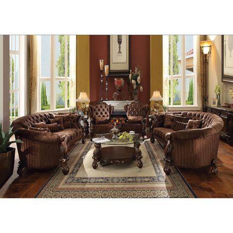 Welton Sofa Oak Sofa, Furnitur Ruang Keluarga, Velvet Living Room, Set Sofa, Casas Coloniales, Tufted Sofa, Acme Furniture, Living Room Collections, Brown Sofa