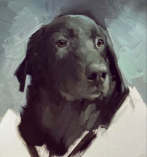 Dog Painting Aesthetic, Black Dog Painting, Jennifer Gennari, 2d Painting, Pet Portrait Paintings, Pet Paintings, Labs Art, Painting Aesthetic, Wooden Painting