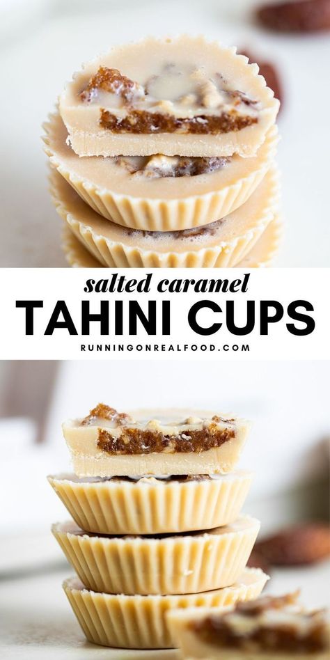 Caramel Cups, Vegan Salted Caramel, Raw Vegan Desserts, Desserts Vegan, Raw Desserts, God Mat, Vegan Dessert Recipes, Vegan Treats, Vegan Sweets