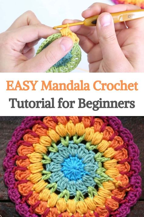 Free Mandala Crochet Patterns, Crochet Tutorial For Beginners, Crochet Craft Fair, Crazy Crochet, Crochet Potholder, Slipper Pattern, Crochet Slipper, Mandala Crochet, Easy Mandala