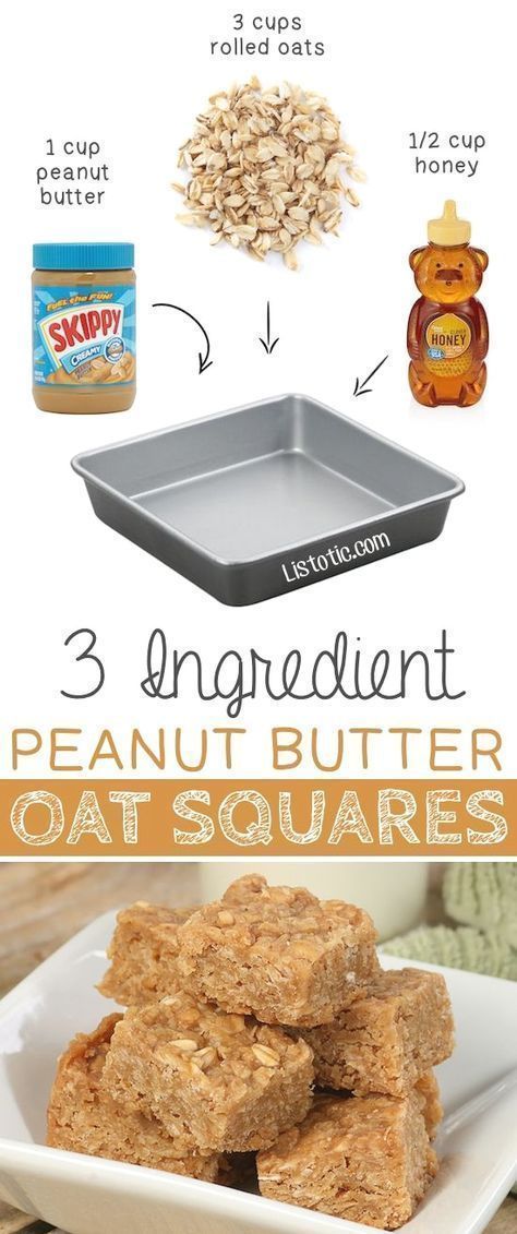 Oat Squares, Simple Treats, Peanut Butter Oat, Peanut Butter Oats, Peanut Butter Honey, Healthy Sweets Recipes, Three Ingredient, Protein Snacks, 21 Day Fix