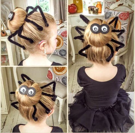 Halloweenský Makeup, Spider Costume, Halloween Fest, Wacky Hair Days, Wacky Hair, Crazy Hair Day At School, Easter Hair Bow, Crazy Hair Days, Halloween Hair