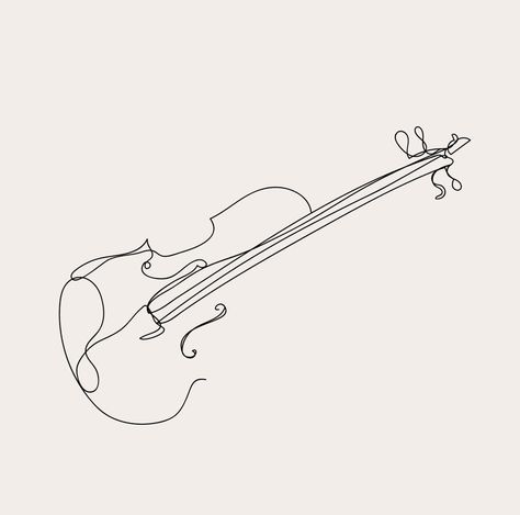 Violin Line Drawing, Tiny Violin Tattoo, Violin Graphic Design, Violin Line Art, Violin Doodle, Violin Outline, Violin Tattoo Ideas, Violin Art Drawing, Line Art Music