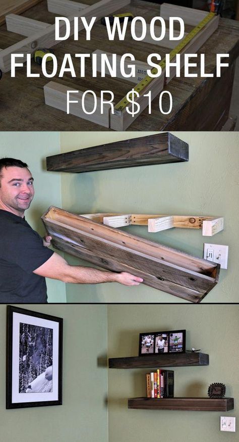 Hemma Diy, Wood Floating Shelves, Bathroom Decorating, Diy Holz, Estantes Flotantes, Floating Shelf, Joanna Gaines, Diy Home Improvement, Tv Stands