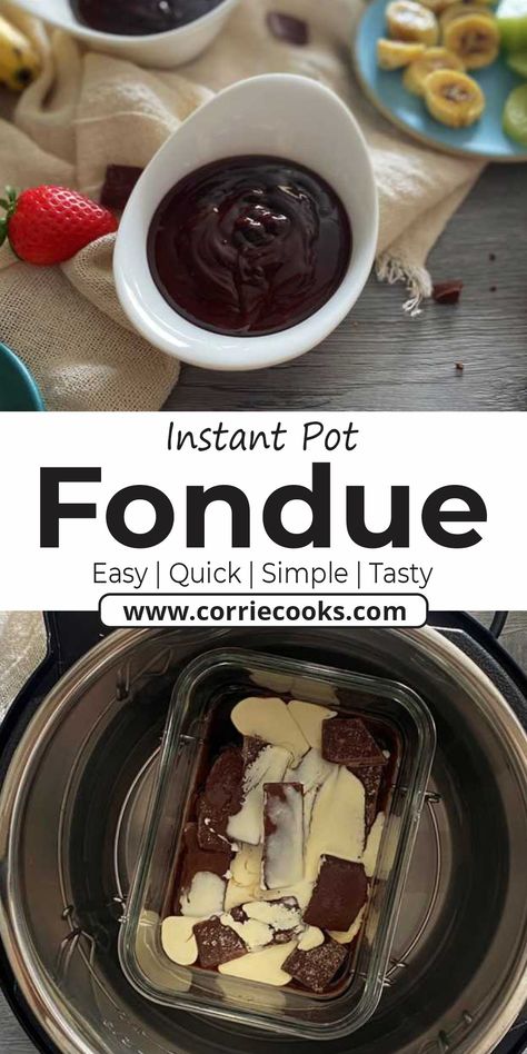 This chocolate treat is perfect for weekend snacking, party dipping, and more! It's a great way to make a dessert that is easily shareable. Chocolate Fondue Recipe, Easy Party Desserts, Fondue Recipes, Marshmallow Treats, Creamy Desserts, Milk Chocolate Chips, Chocolate Sauce, Basic Recipes, Easy Dessert