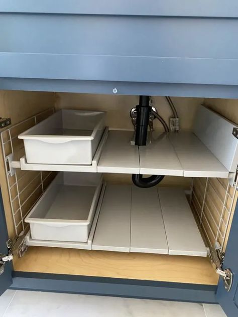 Ikea Under Sink Storage, Bathroom Storage Ideas Under Sink, Dream Organization, Bathroom Under Sink Storage, Under Kitchen Sink Storage, Bathroom Under Sink Organization, Kitchen Under Sink Organization, Under The Sink Storage, Small Bathroom Storage Cabinet