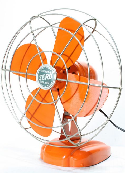 Electric Fan Aesthetic, Orange Interiors, Retro Objects, Colorful Objects, Vintage Palette, Orange Things, Vintage Fan, Antique Fans, Retro Fan