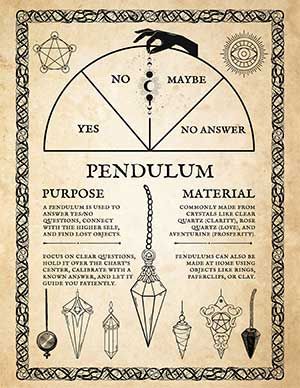 🖨️ Download a printable page with a pendulum divination chart and insights into the use of your pendulum.  If you have a physical pendulum, learn how to use it with the help of our articles below! We can walk you through how a pendulum works, programming your pendulum, and the use of a pendulum chart to get your answers. Click the image to download and keep learning How To Use A Pendulum, Pendulum For Beginners, Pendulum Board Printable, Wicca Knowledge, Pendulum Witchcraft, Easy Witchcraft, Pendulum Chart, Witchy Spells, Cosmic Witch