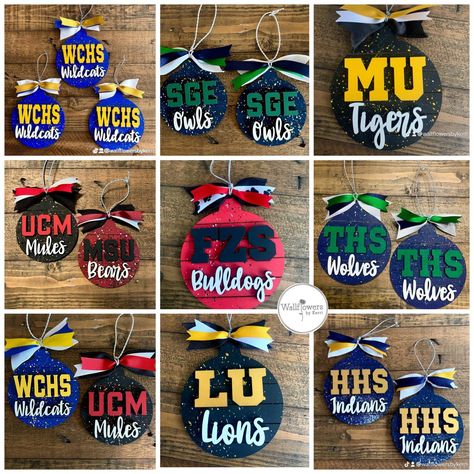 ⭐️ UPDATE! ⭐️ All school spirit ornaments that were preordered in late October, are finished and ready for shipping or local pickup. If you are local, you should have received a message from me today. If your ornaments are shipping, they will ship out tomorrow. Thank you to everyone who preorder their ornaments! School Spirit, Wild Cats, Bulldog, Thank You