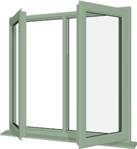 Chartwell Green UPVC Window Style 14 Upvc French Windows, Green Aluminium Windows, Bungalow Windows, Green Upvc Windows, Sash Upvc Windows, Flush Upvc Casement Windows, Green Sash, Exterior Windows, Sash Window