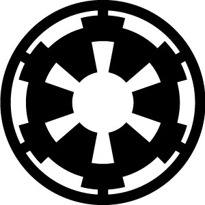 Star Wars Galactic Empire Insignia Logo Art A Black, Star Wars, Black And White, White, Black