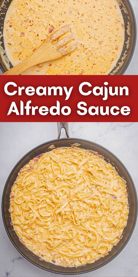 Bring bold flavor to your meals with homemade Cajun Alfredo sauce! This Cajun cream sauce recipe is perfect for pasta, chicken, or seafood. It’s easy to make in under 20 minutes using heavy cream and parmesan cheese. Alfredo Roux Sauce, How To Make Cajun Alfredo Sauce, Homemade Cajun Alfredo Sauce, Cajun Cream Sauce Recipe, Cajun Alfredo Sauce Recipe, Cajun Alfredo Sauce, Cajun Pasta Sauce, Cajun Alfredo, Spicy Pasta Recipes