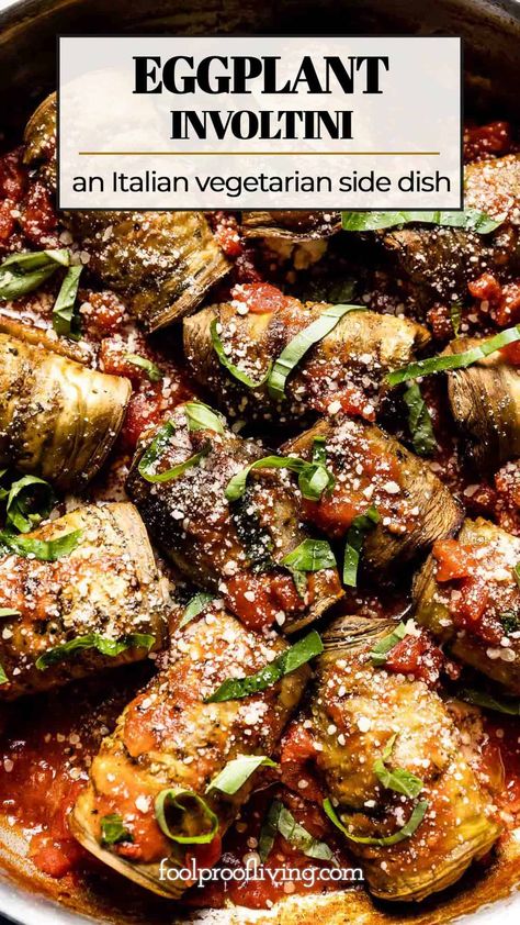 Whole Eggplant Recipes, Buffet Food Recipes, Eggplant Involtini Recipes, Italian Veg Recipes, Italian Starters Recipes, Eggplant Entree, Eggplant Recipes Italian, Italian Veggies Sides, Italian Vegetable Recipes