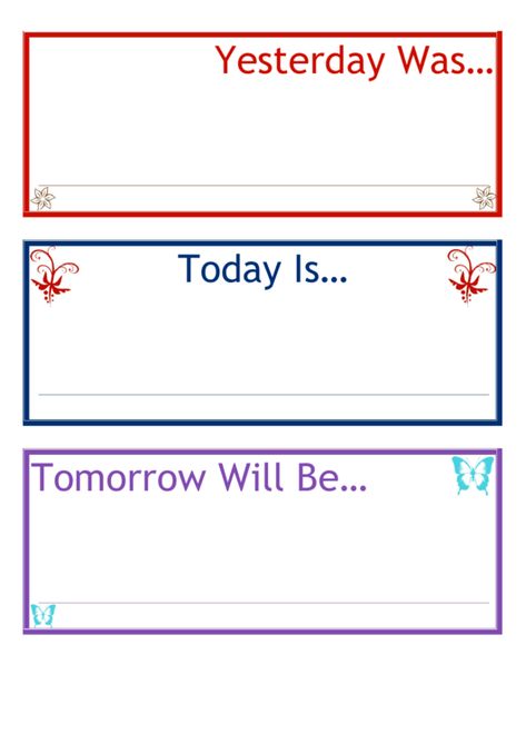 Need a Yesterday-today-tomorrow Calendar Template? Here's a free template! Create ready-to-use forms at formsbank.com Today Tomorrow Yesterday Worksheet, Today Yesterday Tomorrow Activities, All About Today Printable, Today Is Worksheet, Today Tomorrow Yesterday, Leaf Hunt, Printable Calendar Numbers, Oral Language Activities, Daily Calendar Template