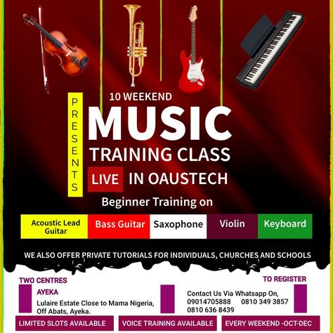 MUSIC TRAINING CLASS DESIGNER POSTER Music Classes Poster, Music Class Poster, Designer Poster, Class Poster, Graphic Design Flyer, Music Class, Online Ads, Yoga For Kids, Flyer Design