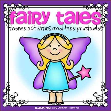 Fairy Tales theme activities and printables for preschool and kindergarten - KIDSPARKZ Fairy Tales For Kindergarten, Fairytale Classroom, Fairy Activities, Fairy Tales Lesson Plans, Fairy Tale Math, Fairy Tales Preschool Activities, School Poems, Curriculum Themes, Prek Themes