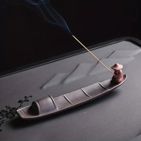 Fishing Elder Man Incense Burner - Temu Japanese Incense Burner, Insence Burner, Ceramic Incense Holder, Ceramic Incense, Japanese Incense, Incense Sticks Holder, Zen Meditation, Clay Art Projects, Chinese Ceramics