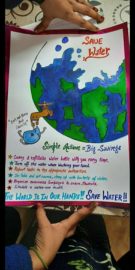 Water Conservation Poster Schools, Save Water Poster Creative Ideas, Save Water Poster Drawing For Competition, Water Pollution Poster Project, Water Conservation Poster Ideas For Competition, Water Conservation Poster Ideas, Slogan Making Ideas, Poster On Pollution, Crafty Aesthetic