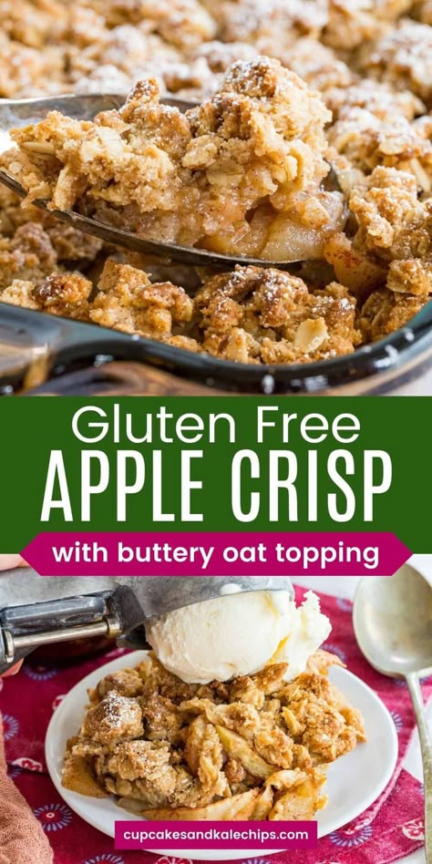 Dessert Thanksgiving, Healthy Apple Crisp, Gluten Free Apple Crisp, Easiest Dessert, Brown Sugar Oatmeal, Oatmeal Toppings, Gluten Free Apple, Gluten Free Thanksgiving, Gluten Free Desserts Recipes