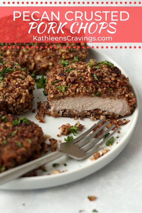 Pecan Crusted Pork Chops With Whiskey Cream Sauce, Ree Drummond Pecan Crusted Pork Chops, Pecan Crusted Pork Chops Pioneer Woman, Pioneer Woman Pecan Crusted Pork Chops, Walnut Crusted Pork Chops, Pistachio Crusted Pork Chops, Pecan Crusted Pork Tenderloin, Pretzel Crusted Pork Chops, Winter Pork Chop Recipes