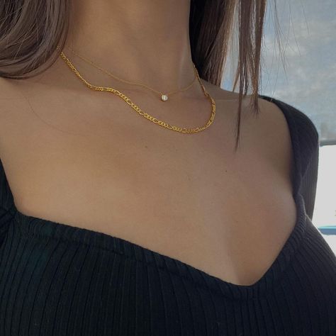 SIXTY STAX on Instagram: “Less is more — Naomi Necklace x Amari Necklace #staxonstax” Naomi Necklace, Figaro Chain Necklace, Figaro Chain, Less Is More, Gold Vermeil, Choker Necklace, Chain Necklace, 18k Gold, Gold Necklace