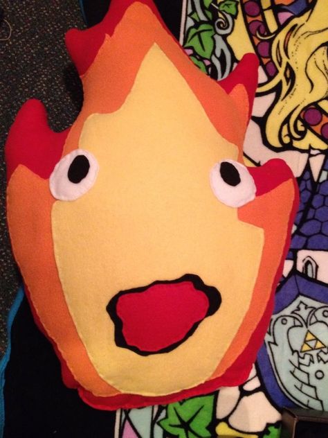 so my boyfriend made me a calcifer pillow for my birthday! it's a one of a kind and i love it ^-^ Calcifer Pillow, My Boyfriend, My Birthday, I Love It, Love It, Sugar Cookie, I Love, Pillows, Birthday