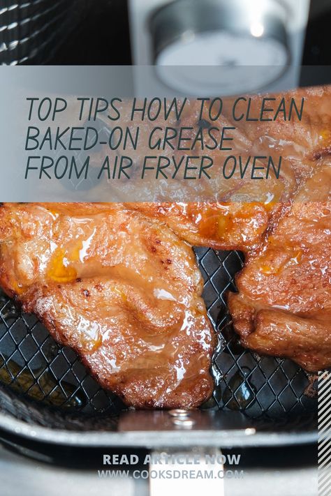 While air fryers are an invention of convenience, it can be tricky figuring out how to clean baked-on grease from the air fryer oven. There’s plenty of ground to cover, so let’s get started with some advice, tips, and tricks on cleaning your air fryer! | Air Fryer Maintenance: The Basics | Can I Use Oven Cleaner On My Air Fryer? | What’s The Best Degreaser For Air Fryer? | #airfryer #grease #cleaningairfryer Degrease Airfryer, How To Degrease An Air Fryer, How To Clean Air Fryer Basket, Air Fryer Pan, Cleaning Grease, Oven Cleaning Hacks, Grease Cleaner, Grease Remover, Burnt Food