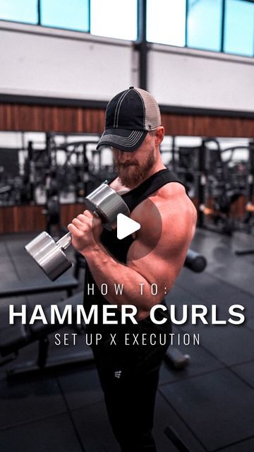 Peter Miljak | WORKOUTS on Instagram: "Dumbbell Hammer Curls - Now working both arms together isn’t exactly wrong. However you will be forced to use a lot more momentum and inertia due to the lack of stability. I recommend working one arm at a time, this will not only allow you to focus solely on each bicep/brachialis but also allow you to better align the muscles with the line of force (which is gravity). Keep that shoulder locked and stable, and control every rep and eccentric! - #workoutvideos #armworkout #bicepworkout #biceps #gymtips" Hammer Curls Dumbbell, Tricep Kickback, Hammer Curls, Hammer Head, Gym Tips, Biceps Workout, Arm Workout, The Line, Workout Videos