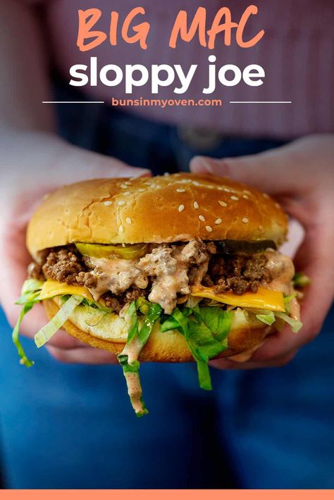 Big Mac Sloppy Joe, Big Mac Sloppy Joes, Big Mac Sloppy, Buns In My Oven, Classic Sandwich, Sloppy Joes Recipe, Custard Cake, Hamburger Recipes, Sloppy Joe