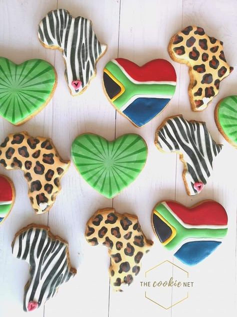 South Africa Theme Party, Heritage Day South Africa Ideas, South African Party Theme, Rugby Cookies, South African Party, South Africa Party, Africa Theme Party, South African Christmas, Heritage Day South Africa