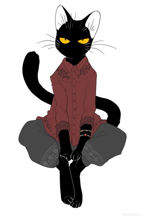 ❤️YOROZUMARU💙 on Twitter: "🍂… " Cat Fursona, Anthro Cat, Cat Oc, A Black Cat, Cat Character, 영감을 주는 캐릭터, Cat Drawing, Creature Art, 귀여운 동물