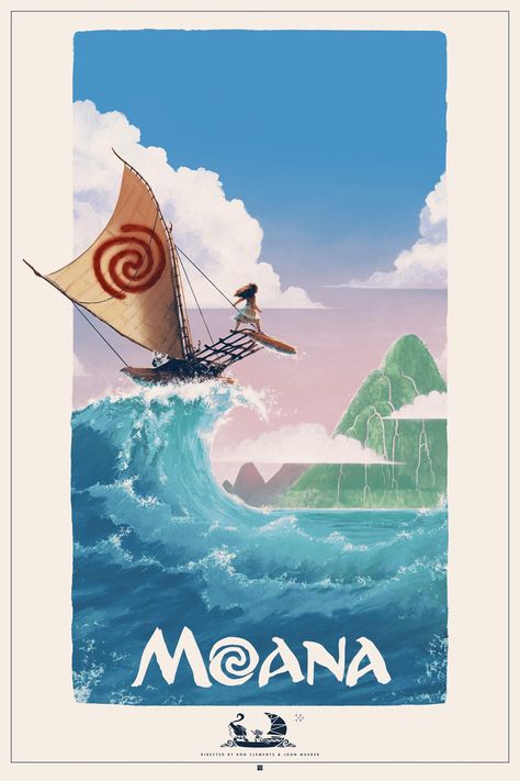 Moana (2016) | Poster art by Matt Ferguson Moana Poster, Matt Ferguson, Disney Moana Art, Moana 2016, Tom Whalen, Moana Movie, Printable Wall Poster, Moana Disney, Disney Movie Posters